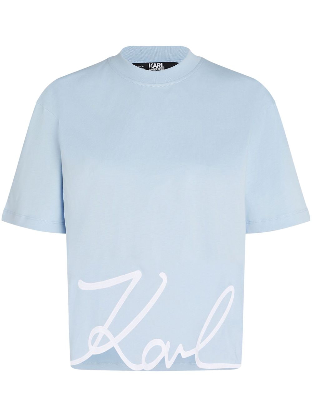 Karl Lagerfeld Signature organic-cotton T-shirt - Blue von Karl Lagerfeld