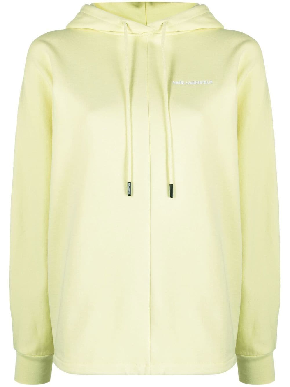 Karl Lagerfeld logo-embroidered organic cotton hoodie - Green von Karl Lagerfeld