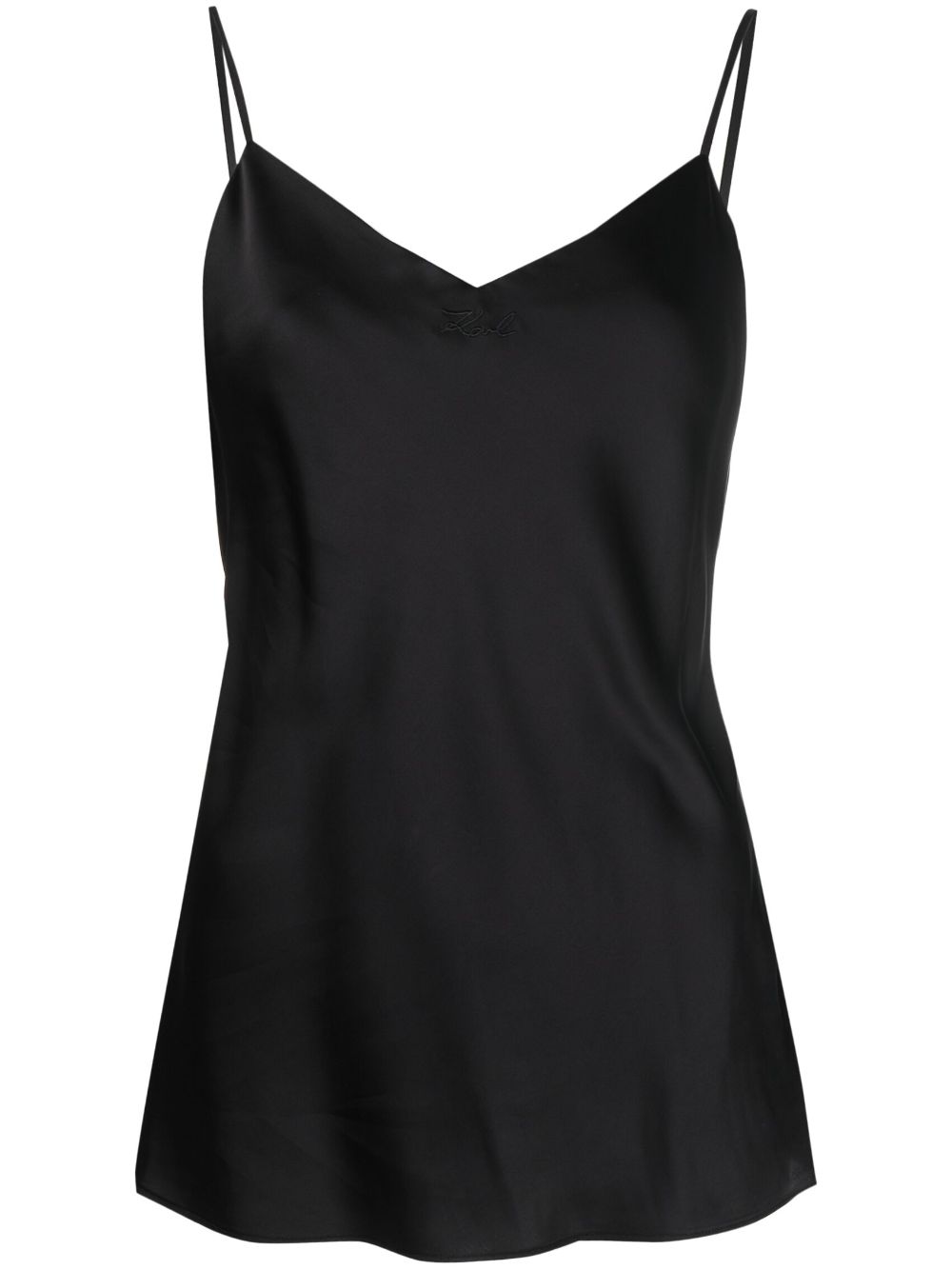 Karl Lagerfeld logo-embroidery V-neck tank top - Black von Karl Lagerfeld