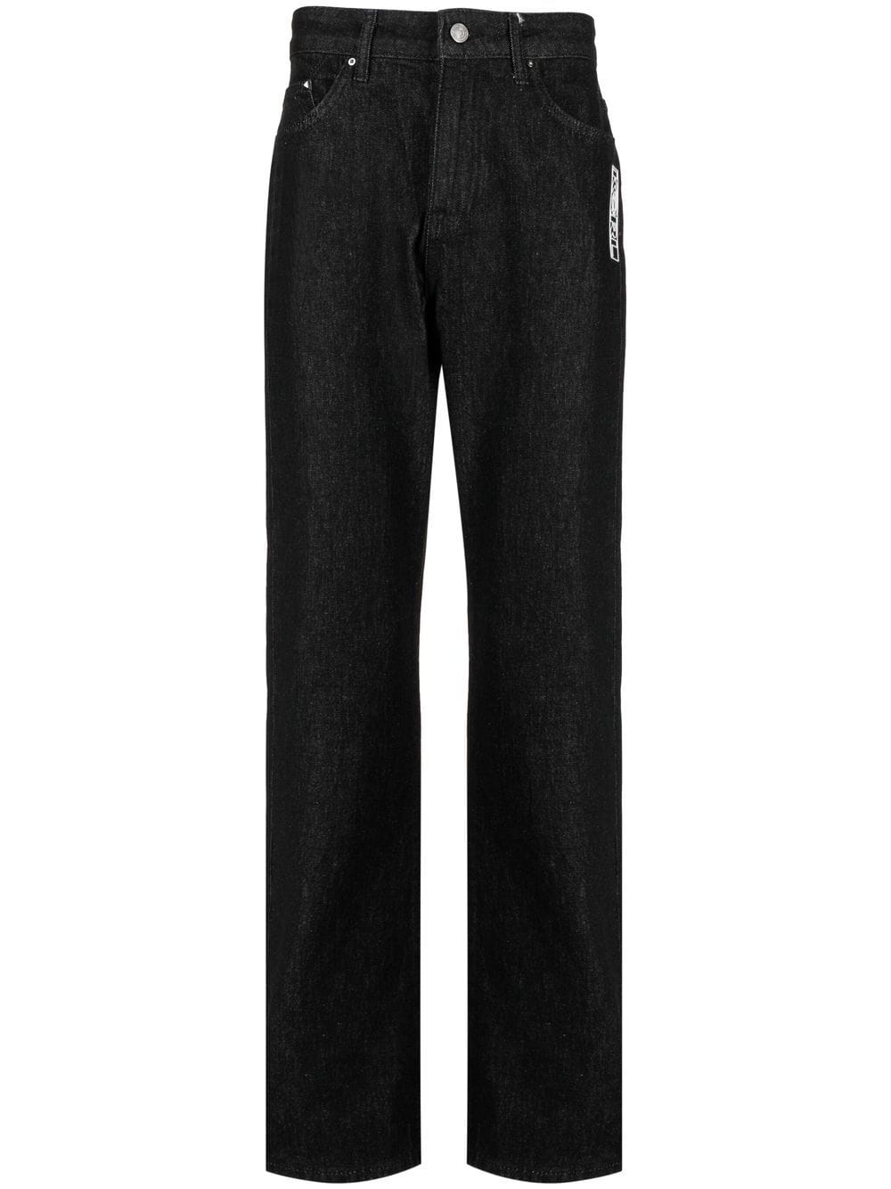 Karl Lagerfeld logo-embroidery straight-leg jeans - Black von Karl Lagerfeld