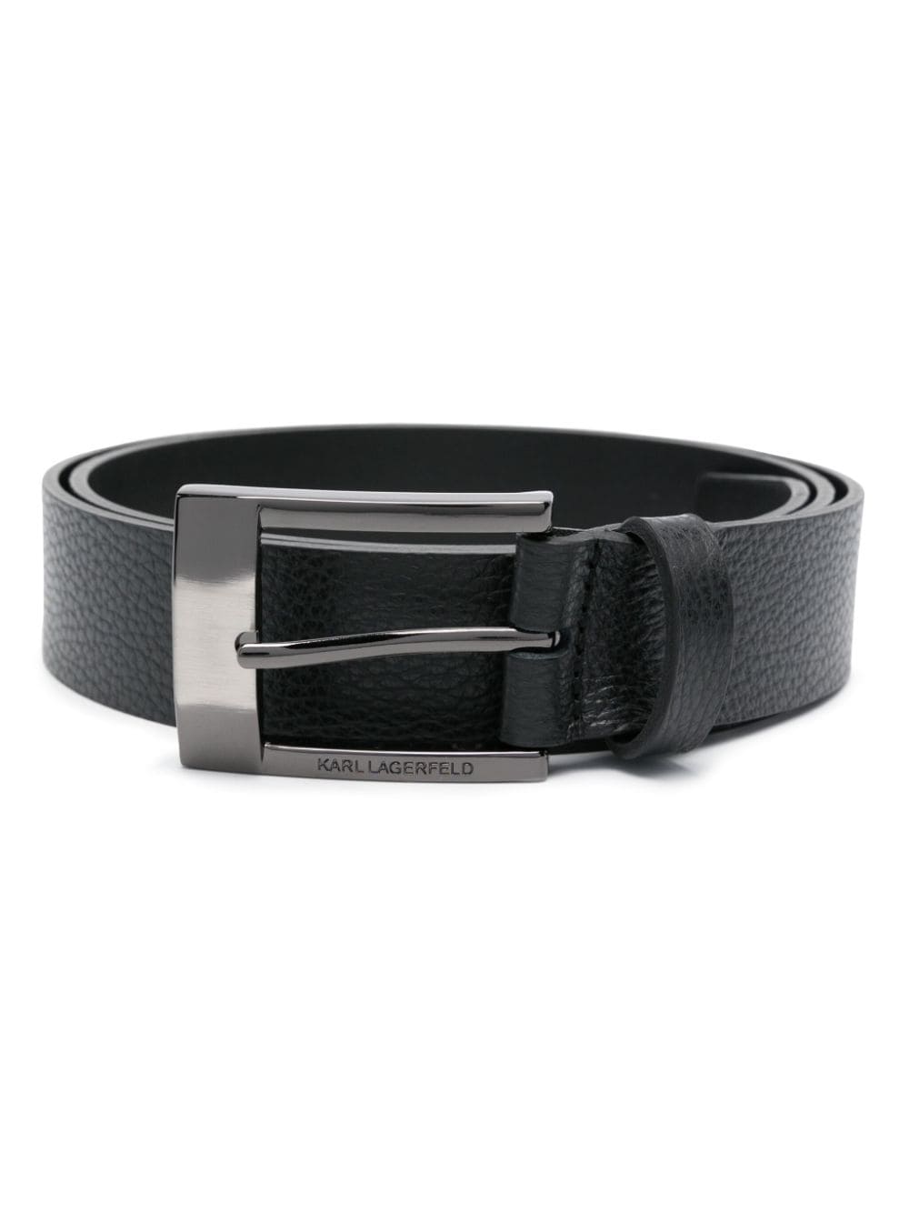 Karl Lagerfeld logo-engraved leather belt - Black von Karl Lagerfeld