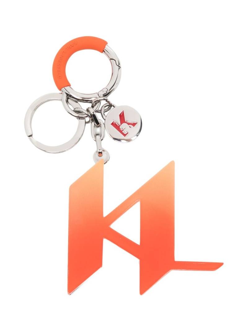 Karl Lagerfeld logo-monogram key chain - Orange von Karl Lagerfeld