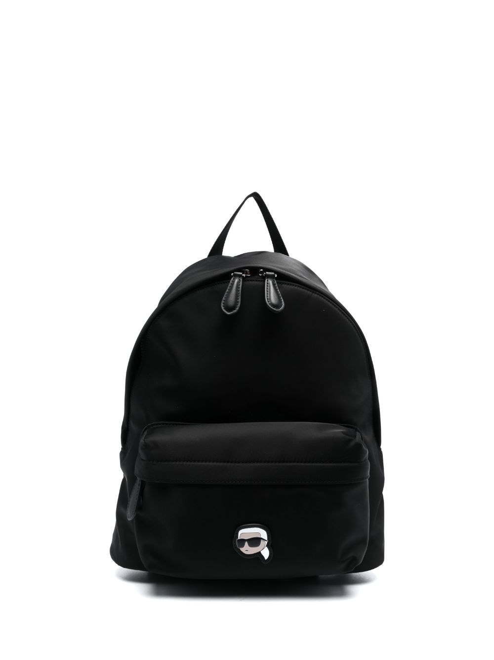 Karl Lagerfeld logo-patch faux-leather backpack - Black von Karl Lagerfeld