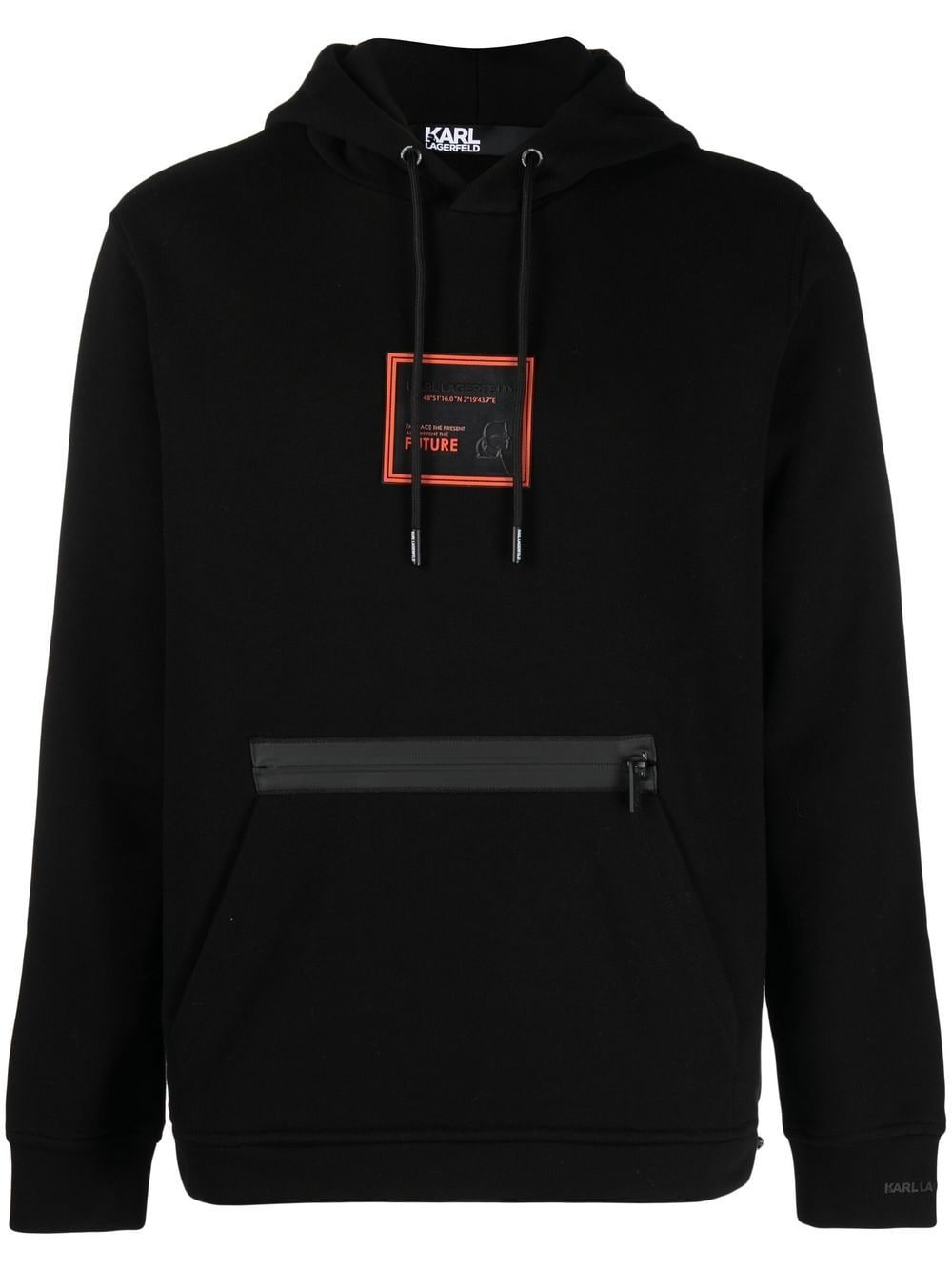 Karl Lagerfeld logo-patch hoodie - Black von Karl Lagerfeld