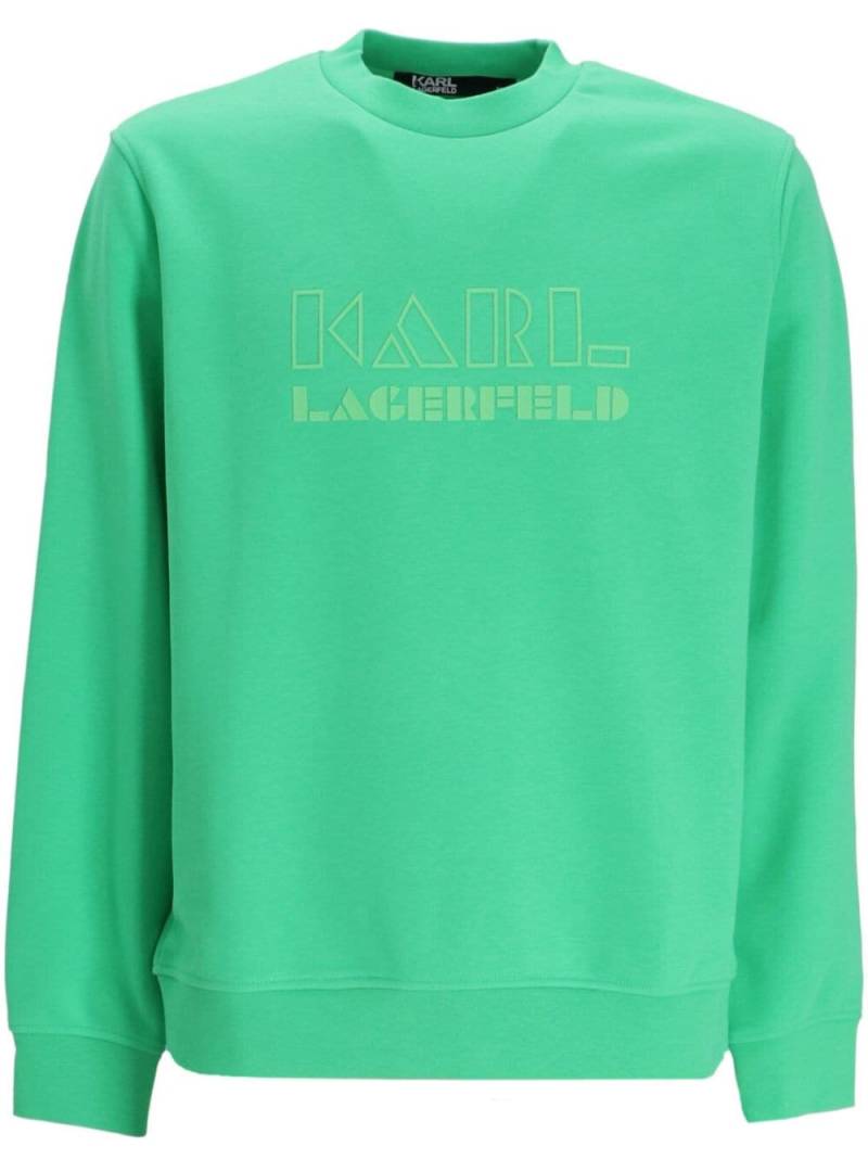 Karl Lagerfeld logo-print cotton sweatshirt - Green von Karl Lagerfeld