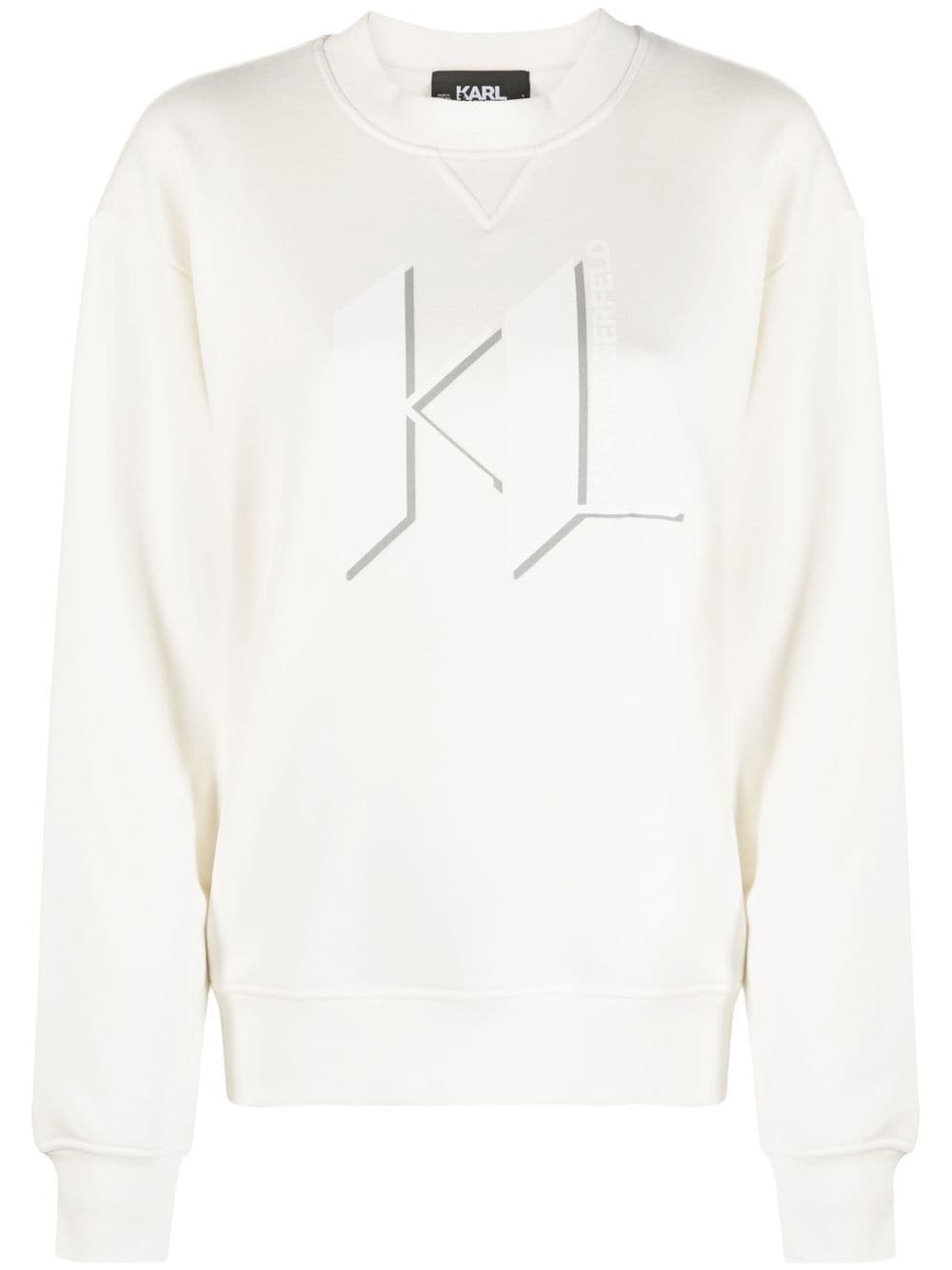 Karl Lagerfeld logo-print crew-neck sweatshirt - White von Karl Lagerfeld