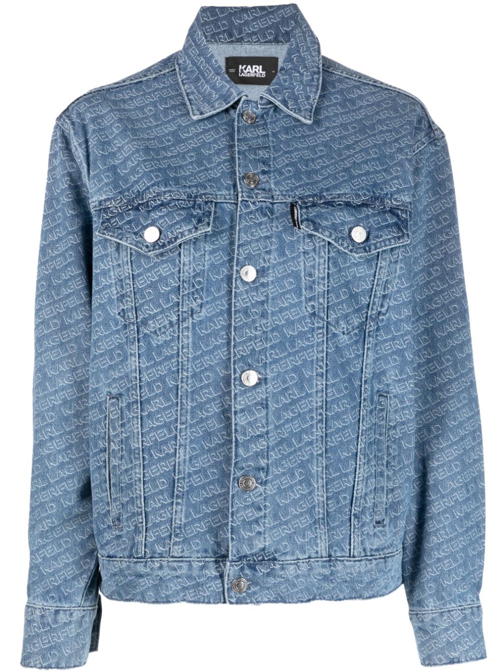 Karl Lagerfeld logo-print denim jacket - Blue von Karl Lagerfeld