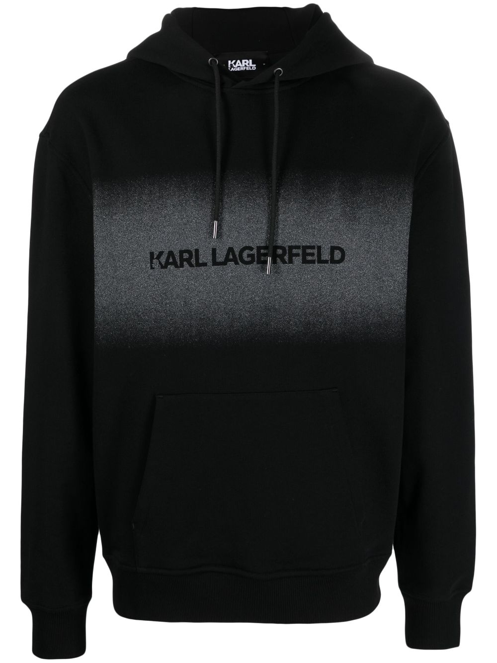 Karl Lagerfeld logo-print faded hoodie - Black von Karl Lagerfeld