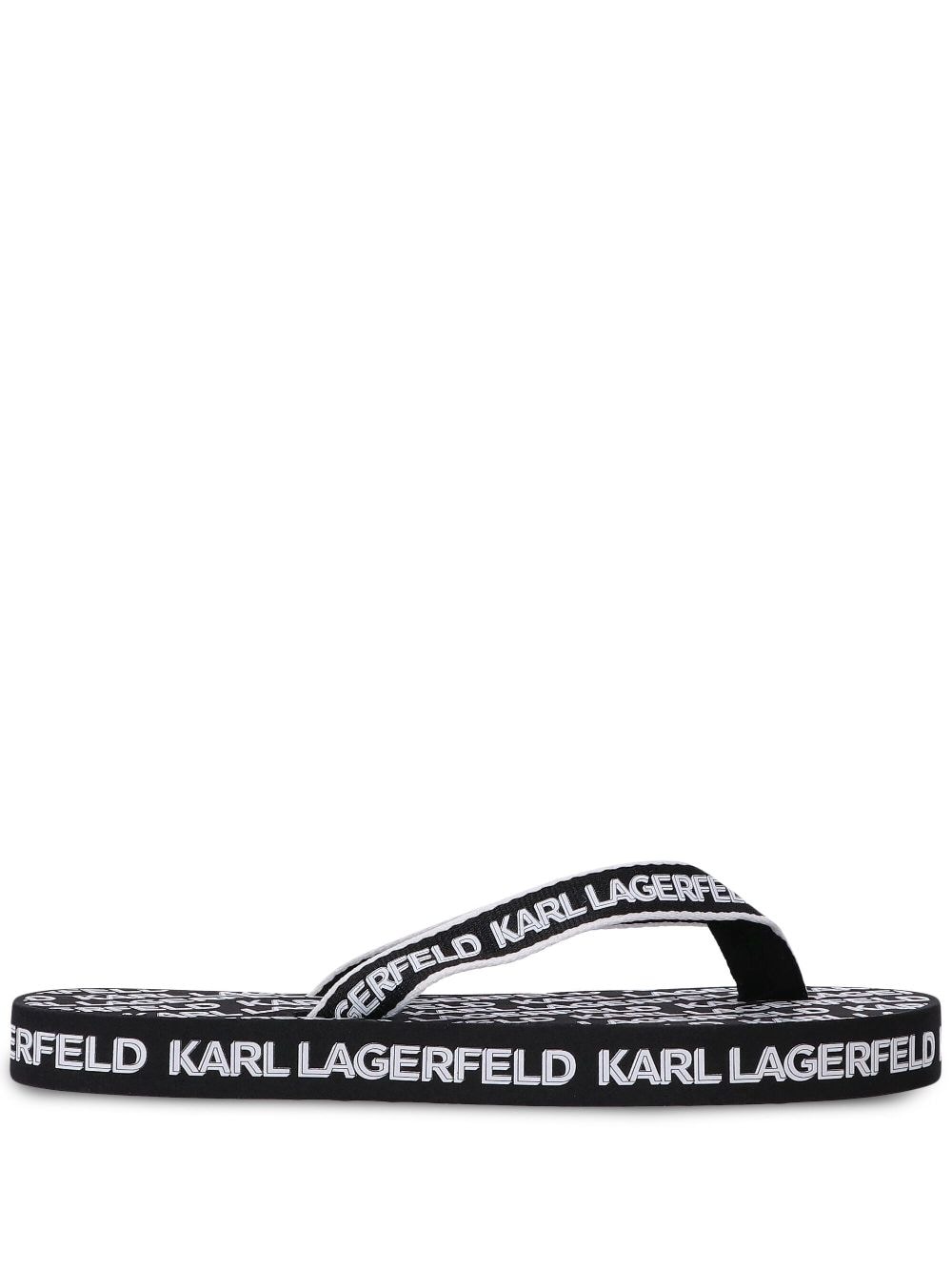 Karl Lagerfeld logo-print flat flip flops - Black von Karl Lagerfeld