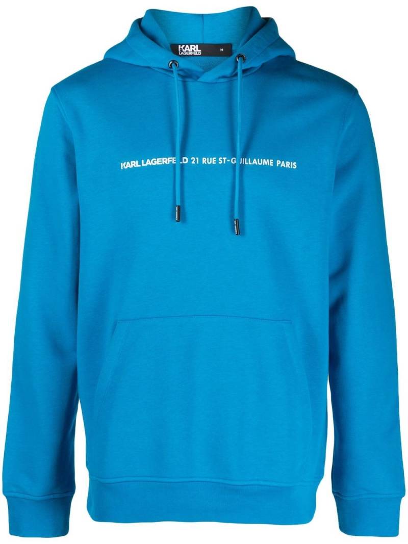 Karl Lagerfeld logo-print hoodie - Blue von Karl Lagerfeld