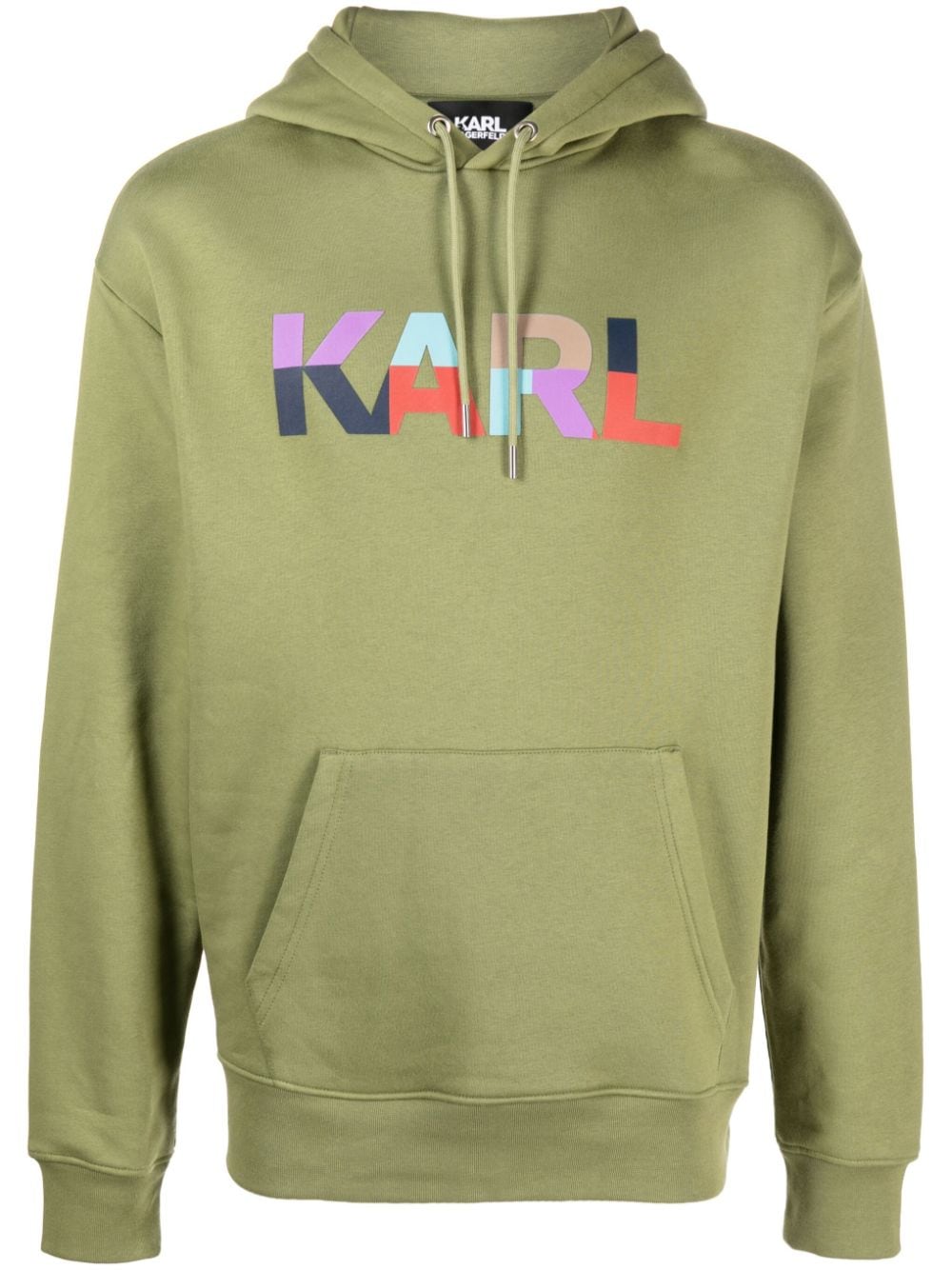 Karl Lagerfeld logo print hoodie - Green von Karl Lagerfeld