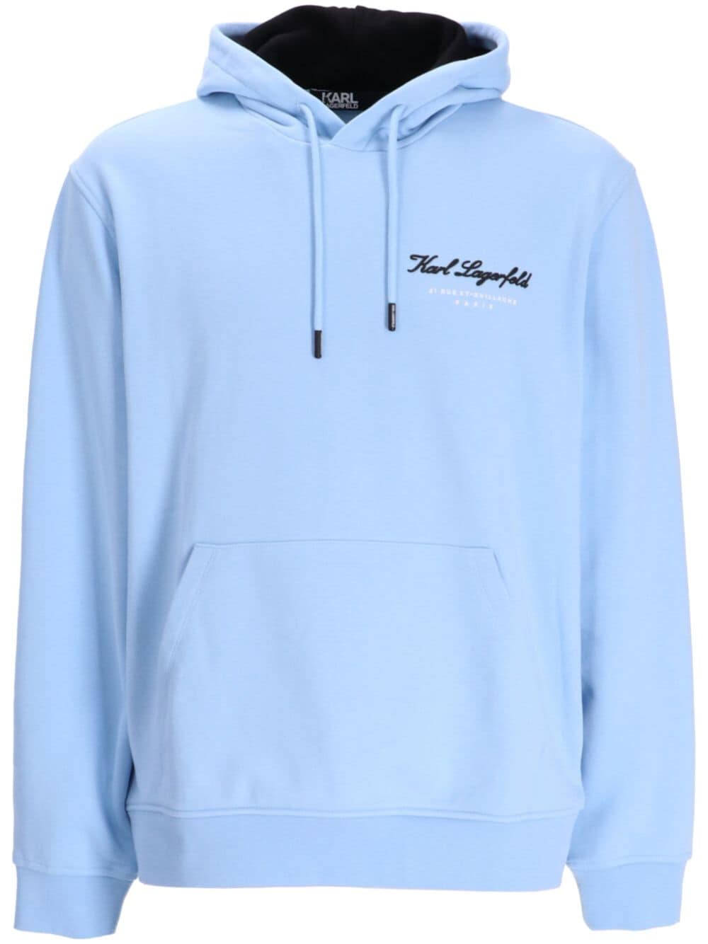 Karl Lagerfeld logo-print jersey hoodie - Blue von Karl Lagerfeld