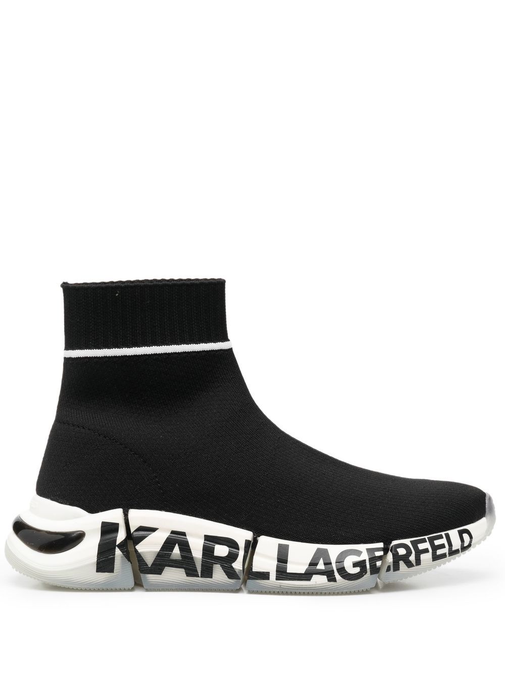 Karl Lagerfeld logo-print knitted-upper sneakers - Black von Karl Lagerfeld