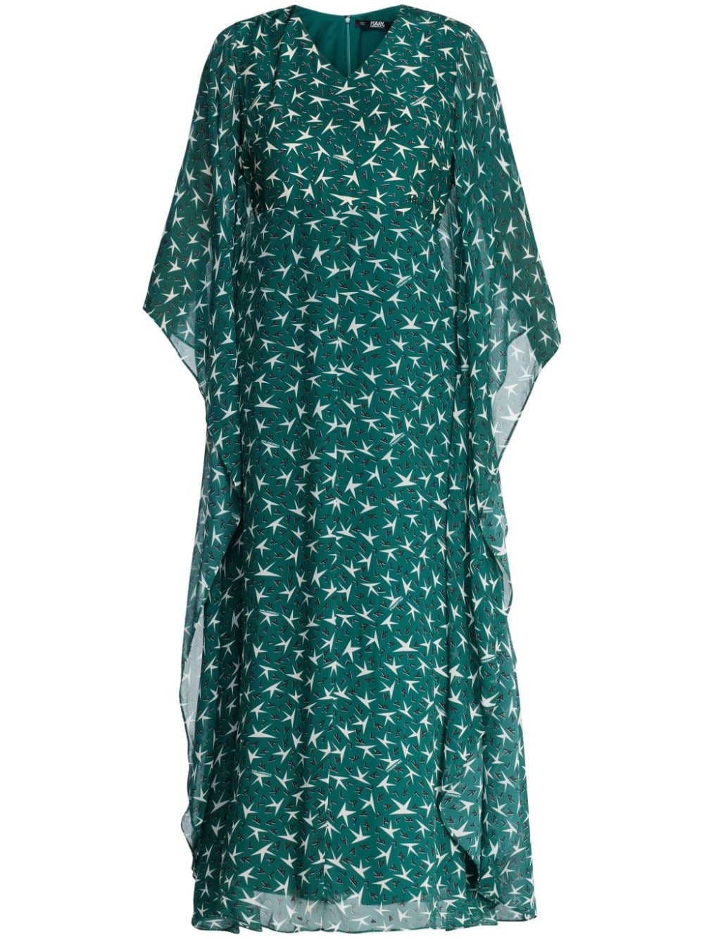 Karl Lagerfeld logo-print maxi dress - Green von Karl Lagerfeld