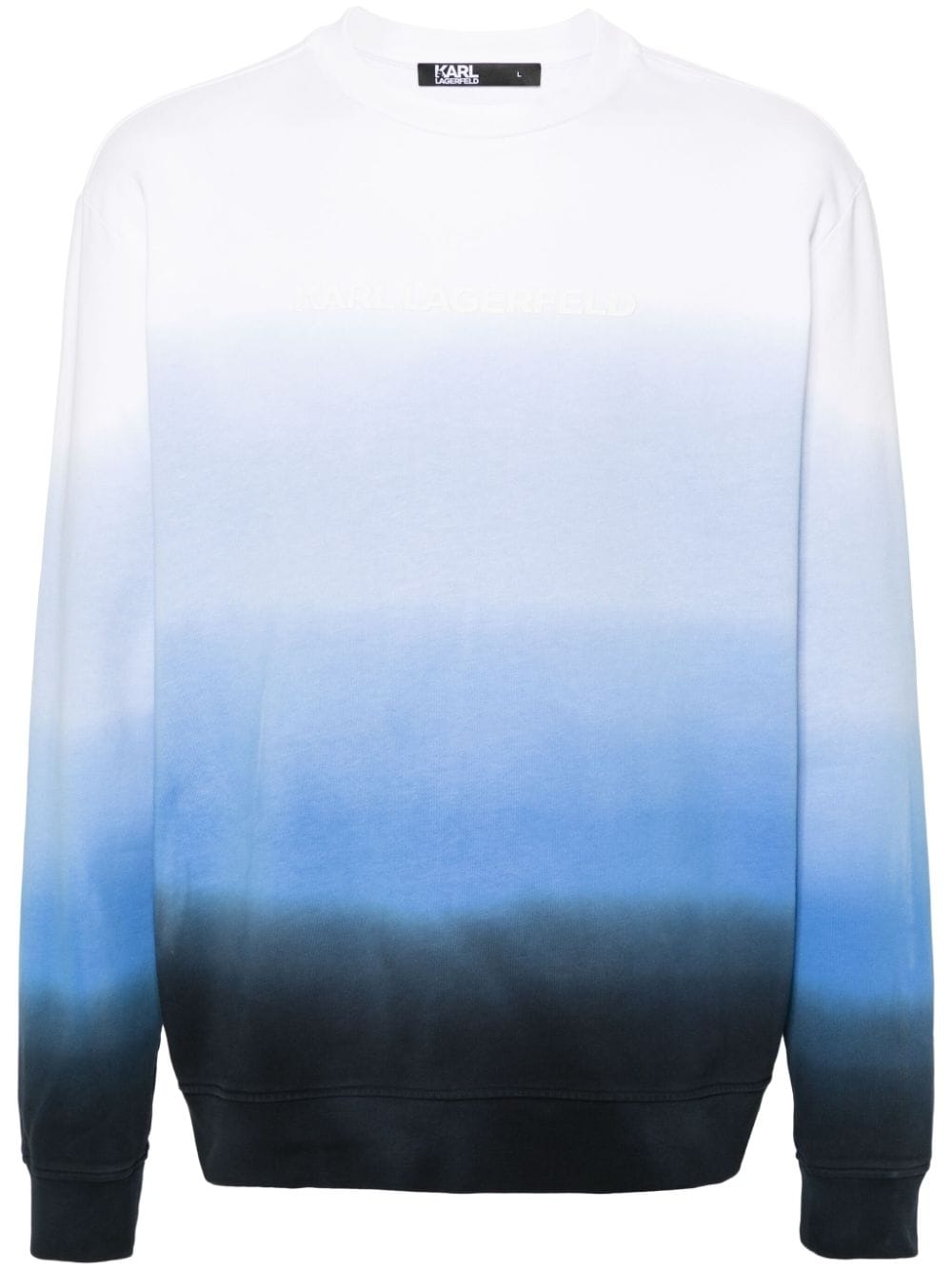Karl Lagerfeld logo-print ombré-effect sweatshirt - Blue von Karl Lagerfeld