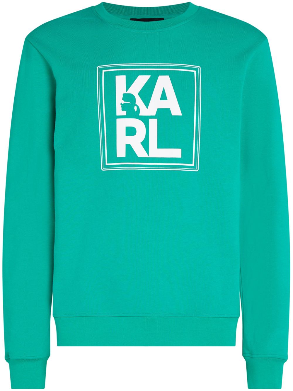 Karl Lagerfeld logo-print organic cotton sweatshirt - Green von Karl Lagerfeld