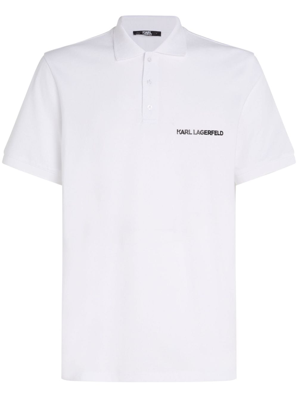 Karl Lagerfeld logo-print organic-cotton polo shirt - White von Karl Lagerfeld