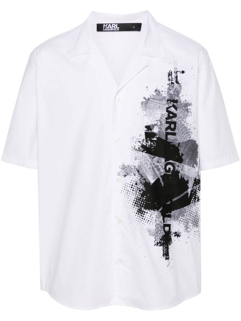 Karl Lagerfeld logo-print poplin shirt - White von Karl Lagerfeld
