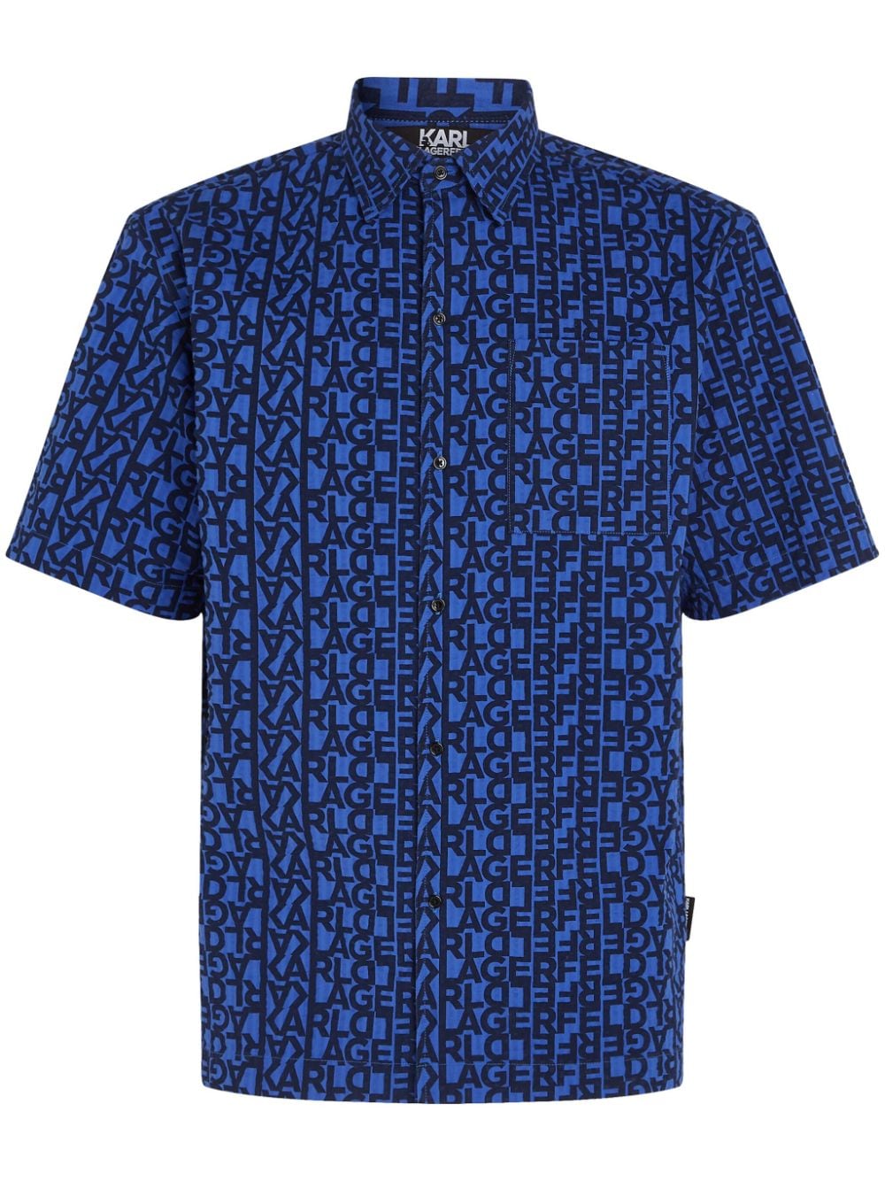 Karl Lagerfeld woven-logo cotton shirt - Blue von Karl Lagerfeld