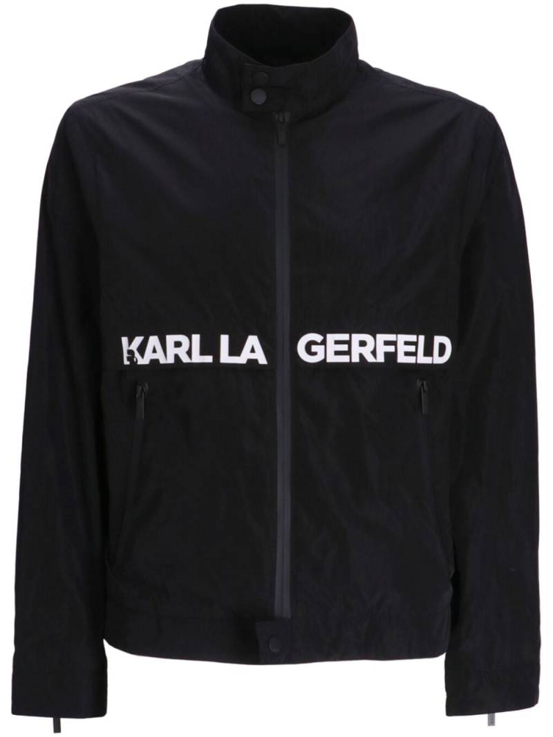 Karl Lagerfeld logo-print zip-up jacket - Black von Karl Lagerfeld