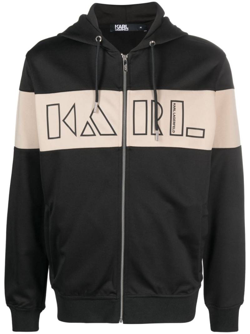 Karl Lagerfeld logo-print zipped hoodie - Black von Karl Lagerfeld