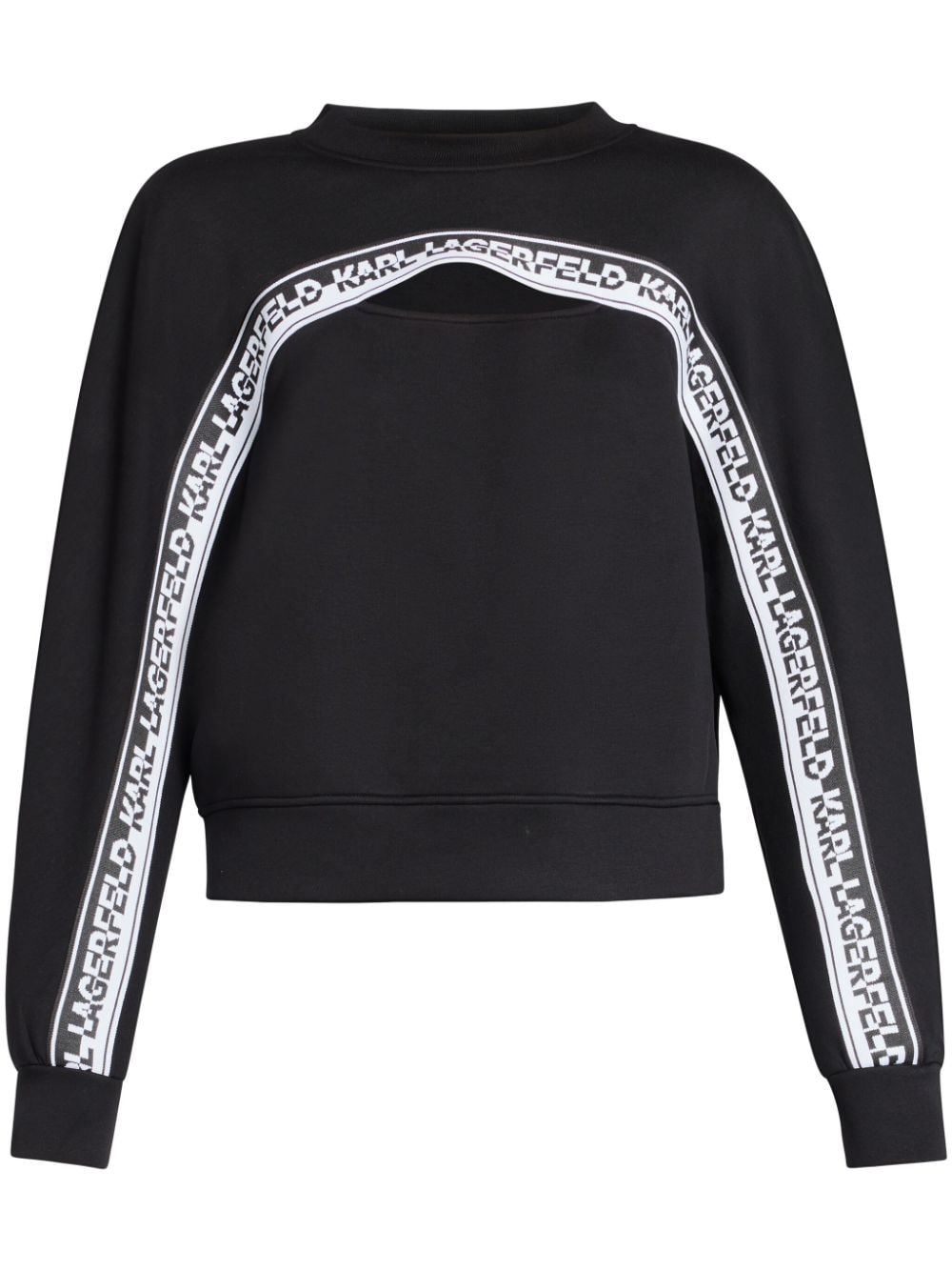 Karl Lagerfeld logo-tape cut-out sweatshirt - Black von Karl Lagerfeld