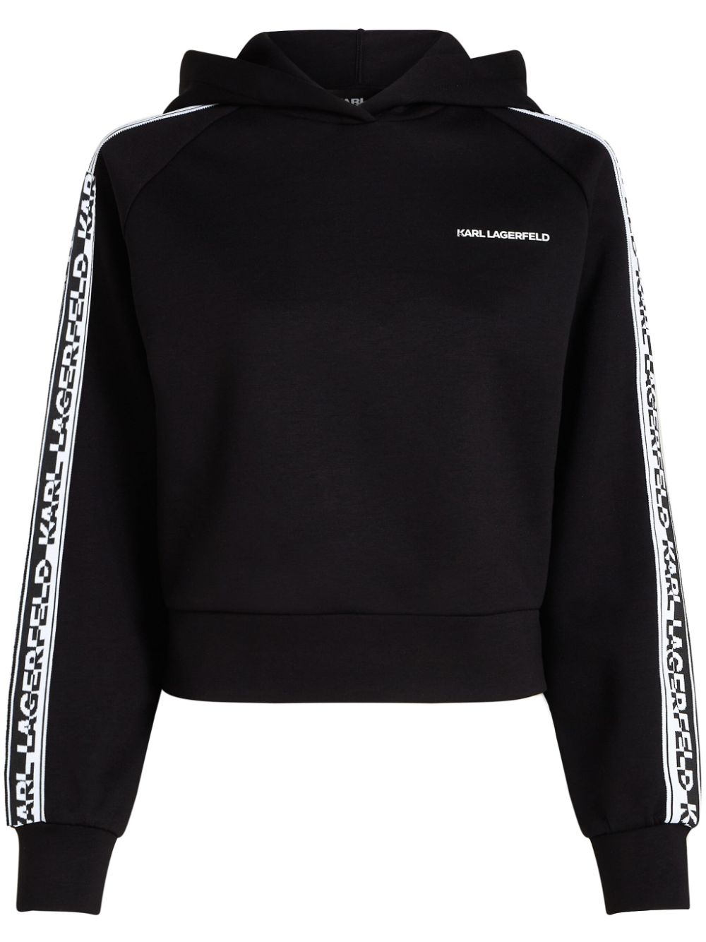 Karl Lagerfeld logo-tape cropped hoodie - Black von Karl Lagerfeld