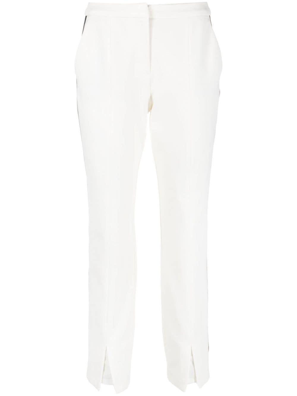 Karl Lagerfeld logo-tape straight-leg trousers - White von Karl Lagerfeld