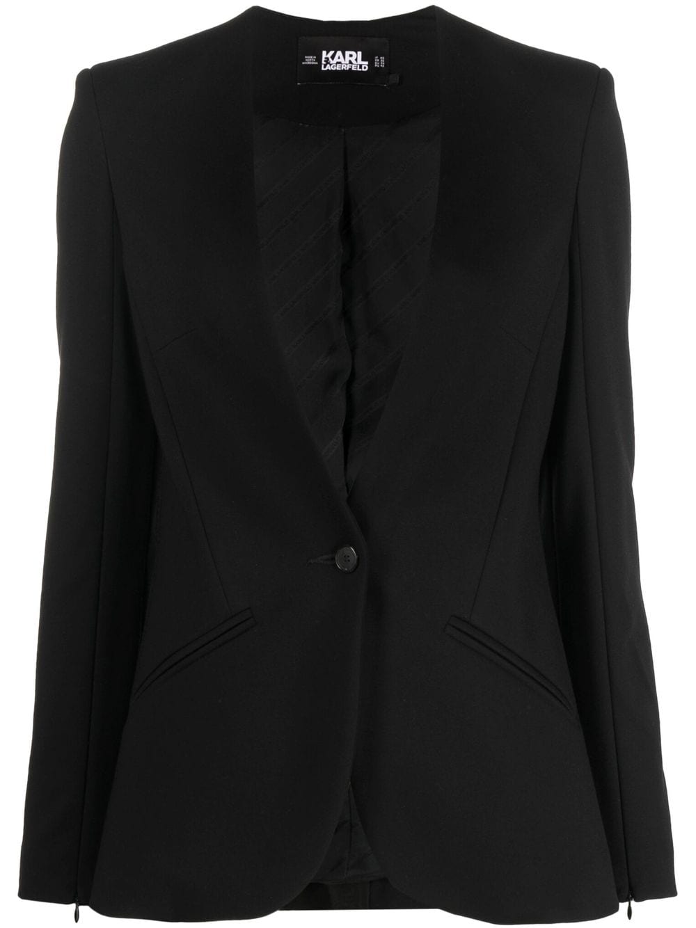 Karl Lagerfeld logo-trim blazer - Black von Karl Lagerfeld