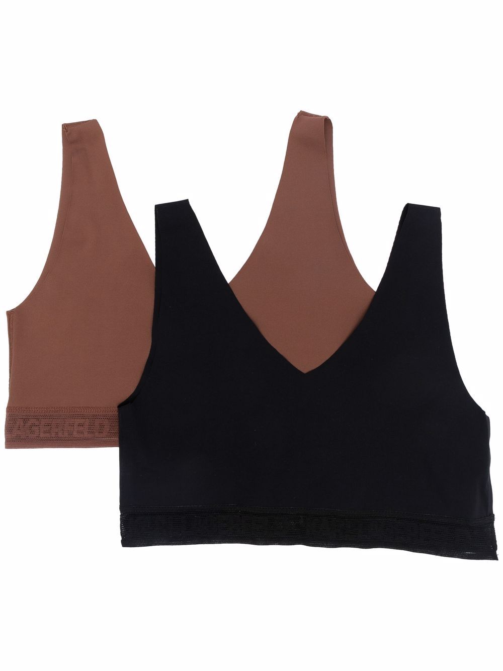 Karl Lagerfeld logo-underband bralette top set - Brown von Karl Lagerfeld