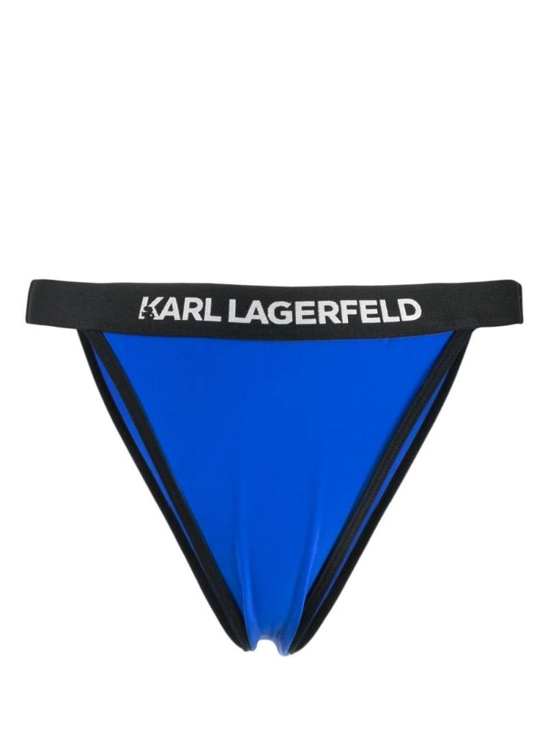 Karl Lagerfeld logo-waistband bikini bottoms - Blue von Karl Lagerfeld