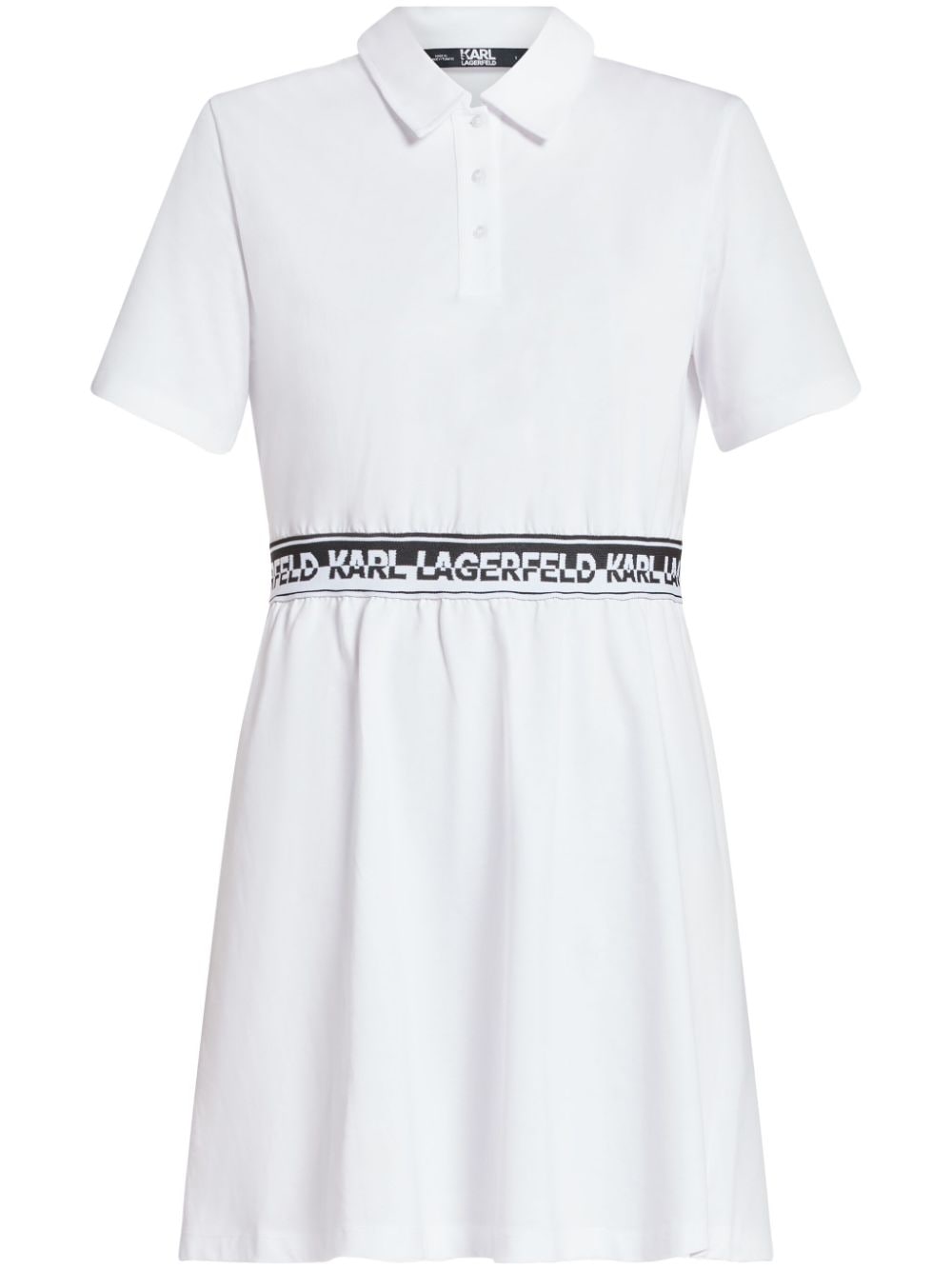 Karl Lagerfeld logo-waistband cotton shirtdress - White von Karl Lagerfeld