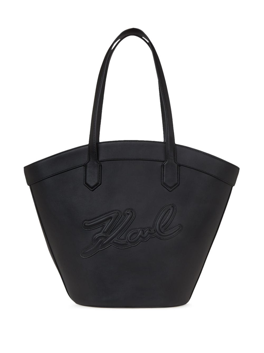 Karl Lagerfeld medium Signature Tulip leather tote bag - Black von Karl Lagerfeld