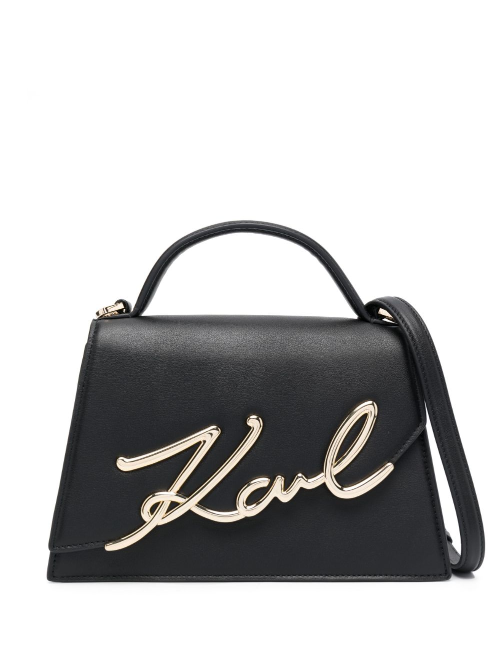 Karl Lagerfeld Signature leather crossbody bag - Black von Karl Lagerfeld