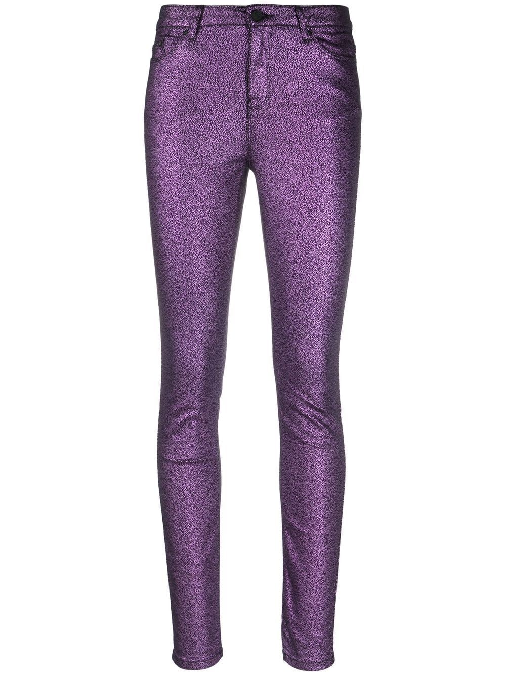 Karl Lagerfeld metallic skinny jeans - Purple von Karl Lagerfeld