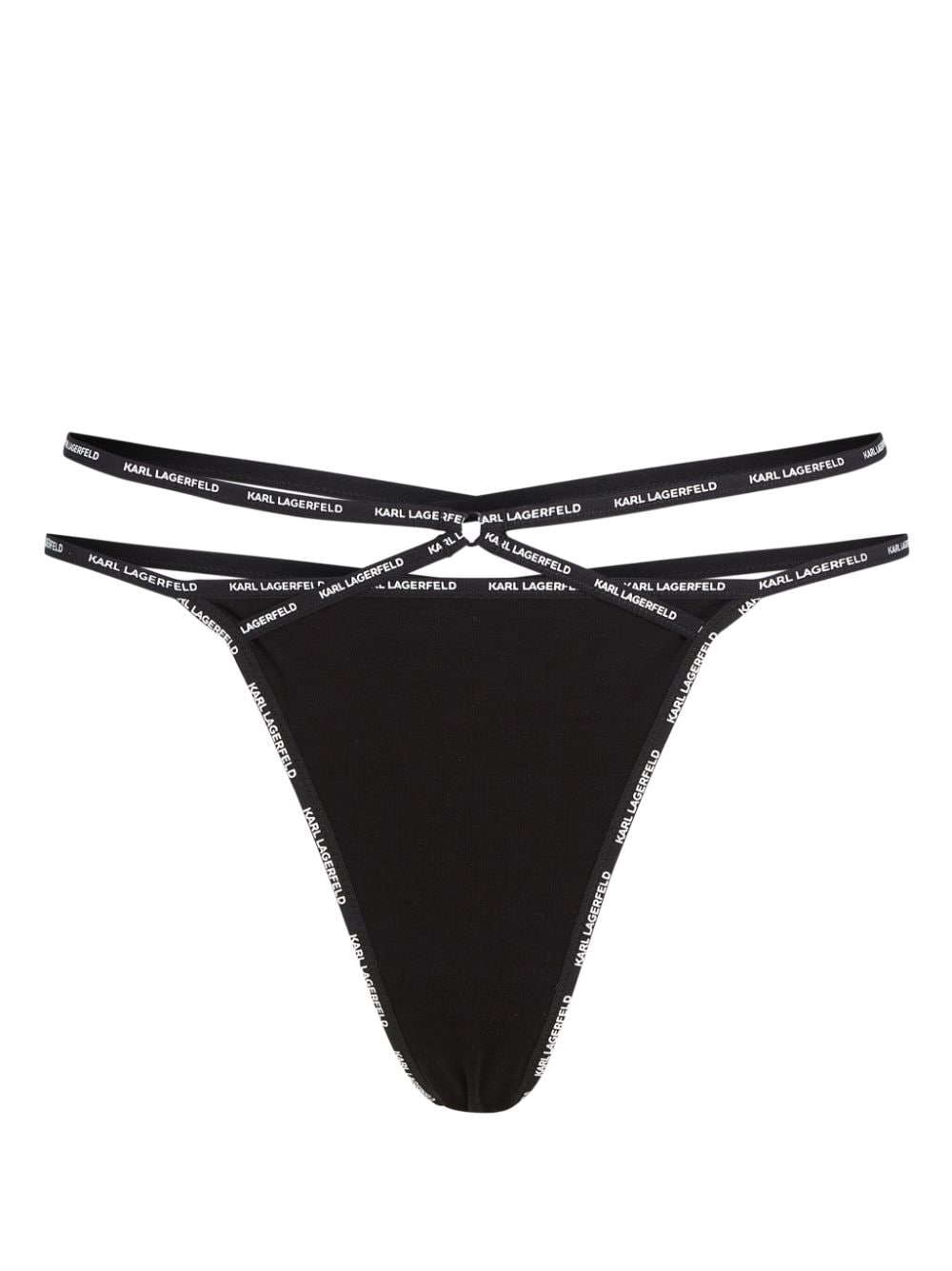 Karl Lagerfeld logo-tape strappy briefs - Black von Karl Lagerfeld