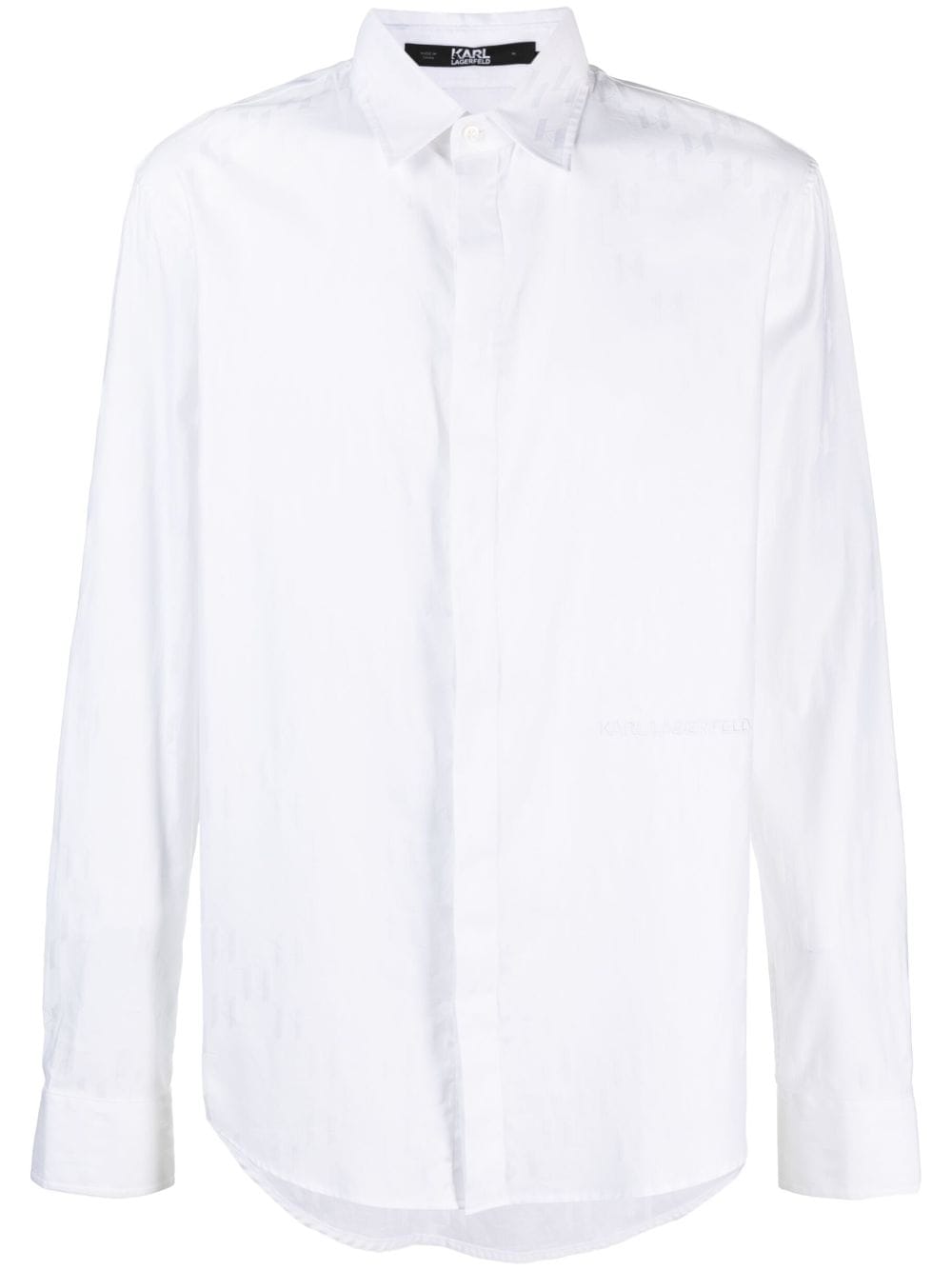 Karl Lagerfeld monogram organic cotton shirt - White von Karl Lagerfeld