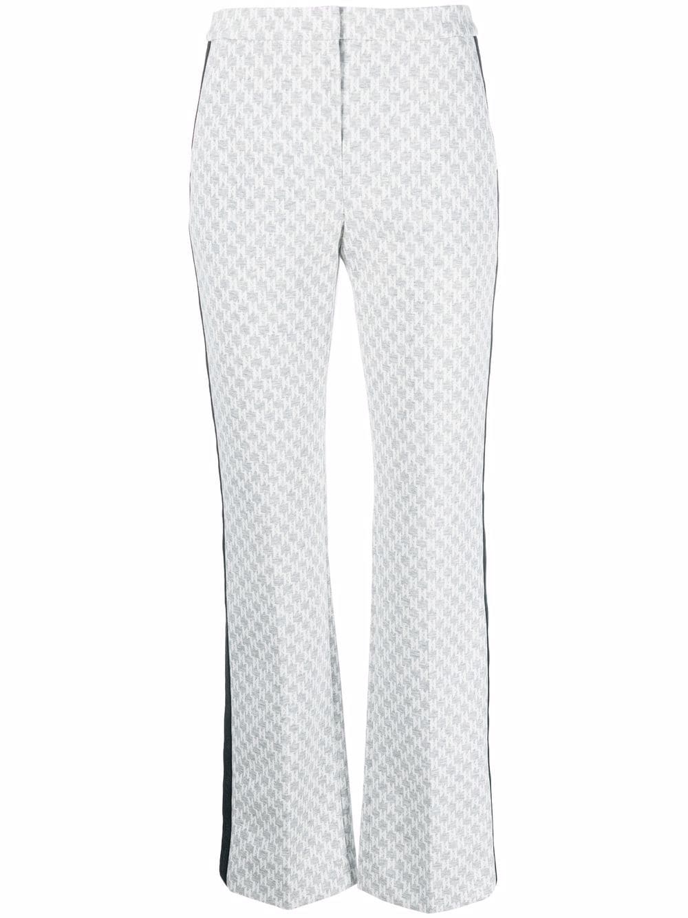 Karl Lagerfeld monogram-print punto trousers - Grey von Karl Lagerfeld