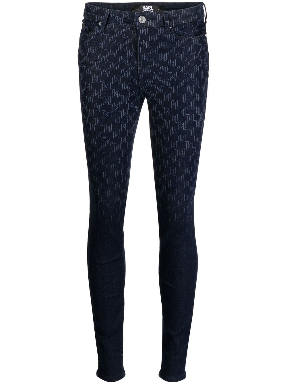 Karl Lagerfeld monogram skinny jeans - Blue von Karl Lagerfeld