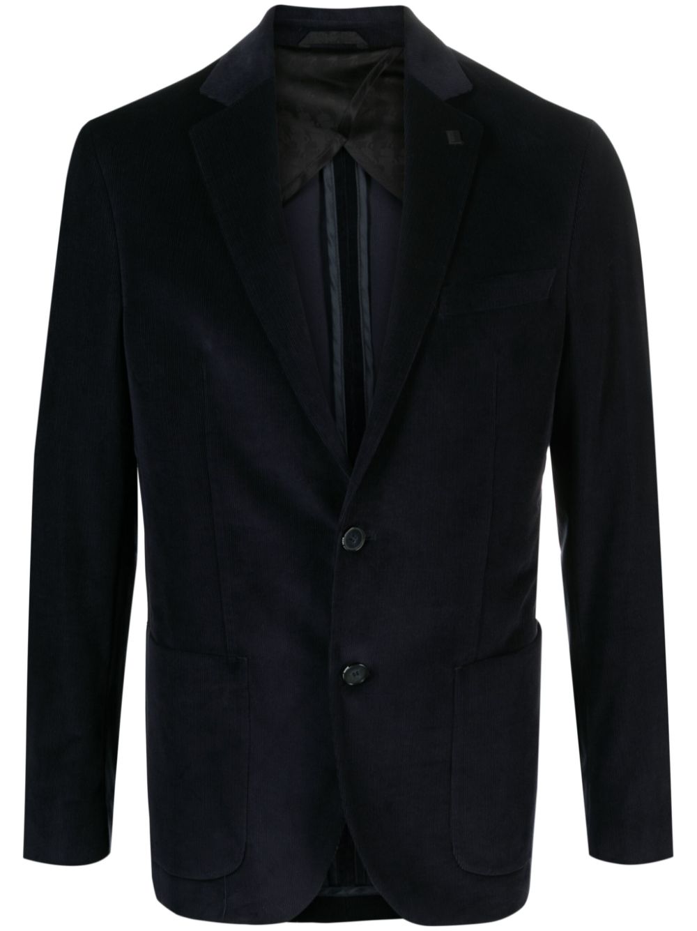 Karl Lagerfeld notched-lapels cotton-blend blazer - Blue von Karl Lagerfeld