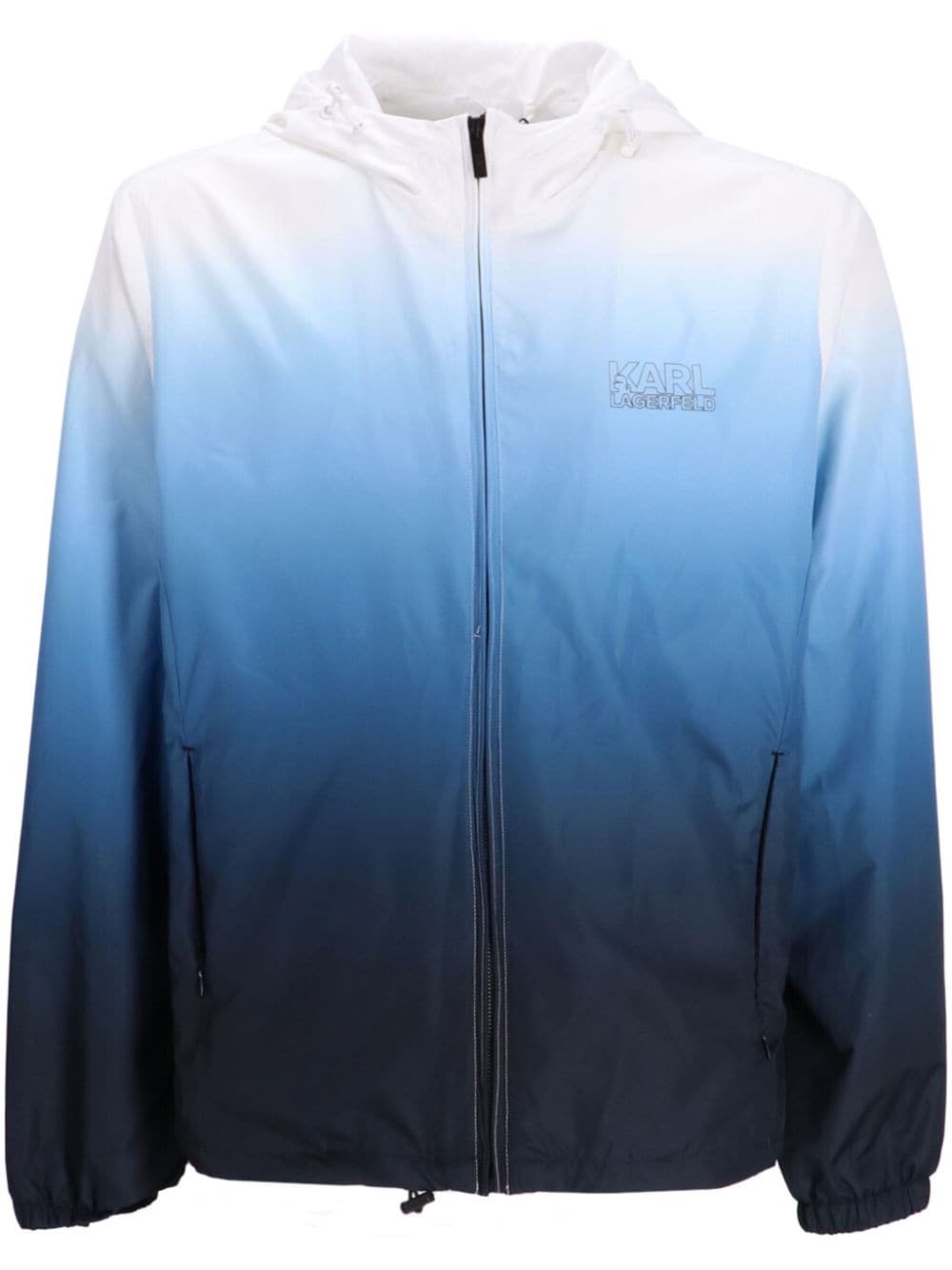 Karl Lagerfeld ombré-effect hooded jacket - Blue von Karl Lagerfeld