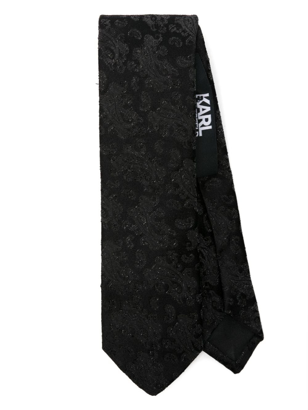 Karl Lagerfeld paisley-jacquard slim tie - Black von Karl Lagerfeld