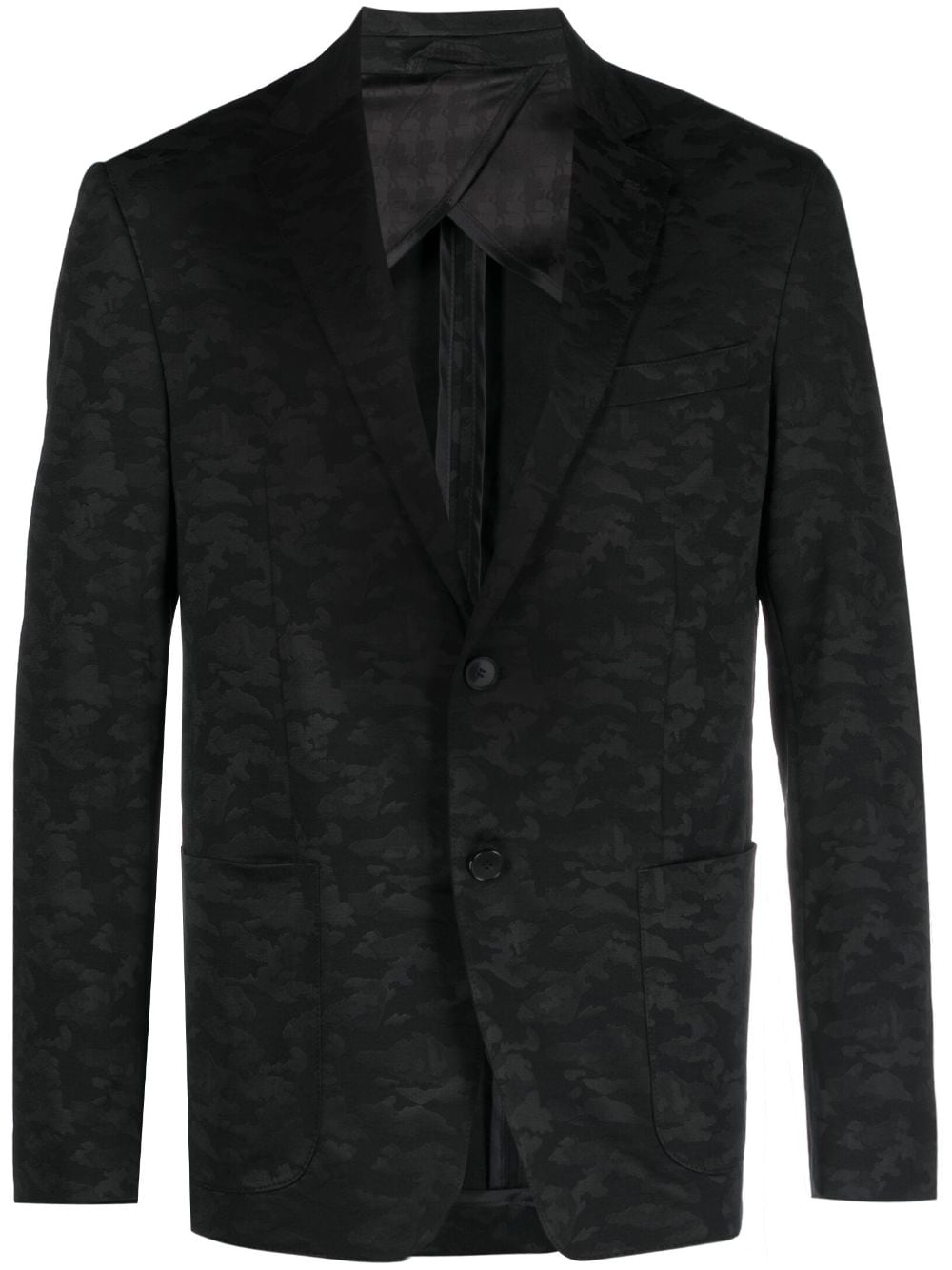 Karl Lagerfeld patterned-jacquard single-breasted blazer - Black von Karl Lagerfeld