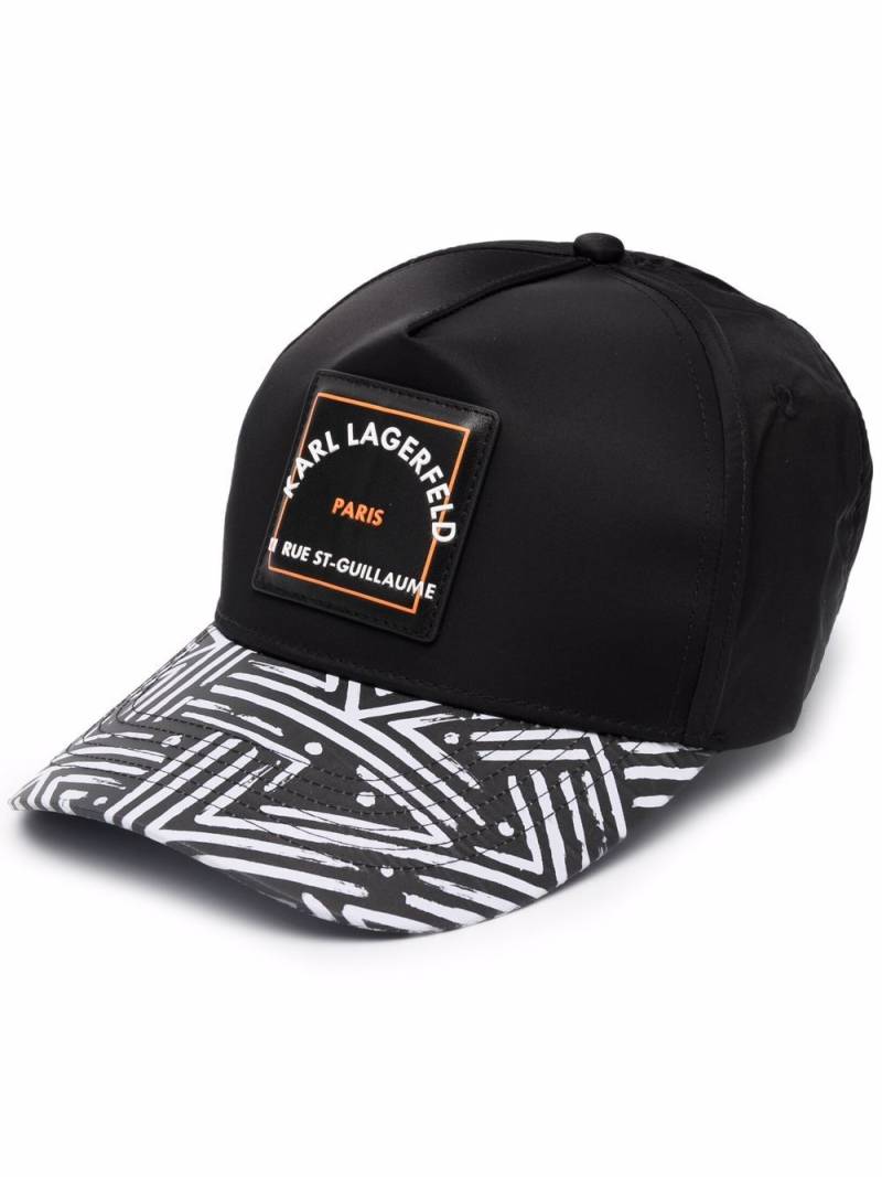 Karl Lagerfeld quilted aop cap - Black von Karl Lagerfeld