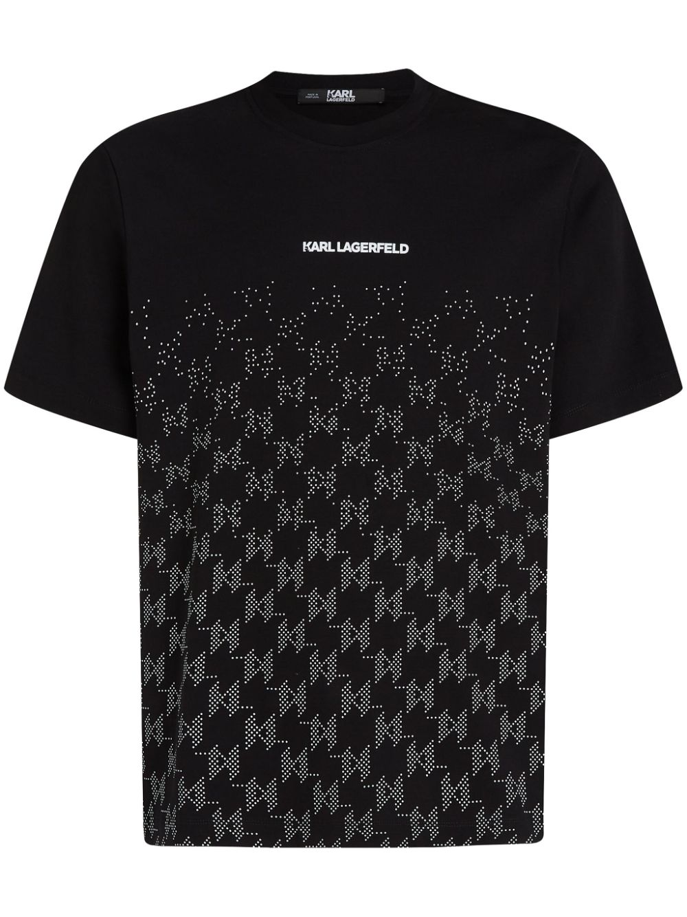 Karl Lagerfeld monogram-degradé organic-cotton T-shirt - Black von Karl Lagerfeld