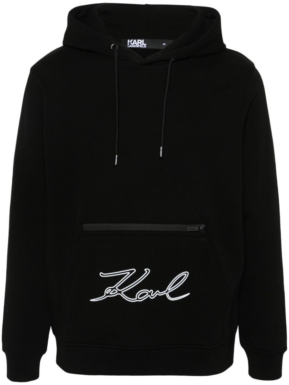 Karl Lagerfeld rubberised-logo cotton hoodie - Black von Karl Lagerfeld