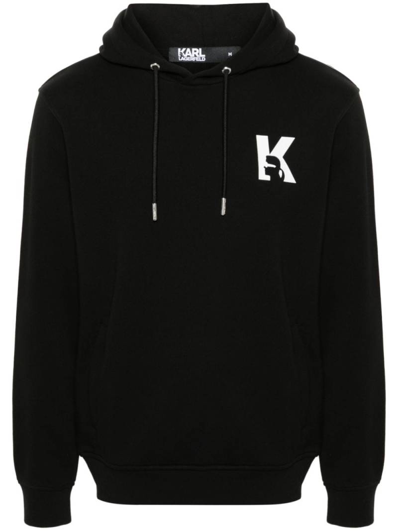 Karl Lagerfeld rubberised-logo hoodie - Black von Karl Lagerfeld