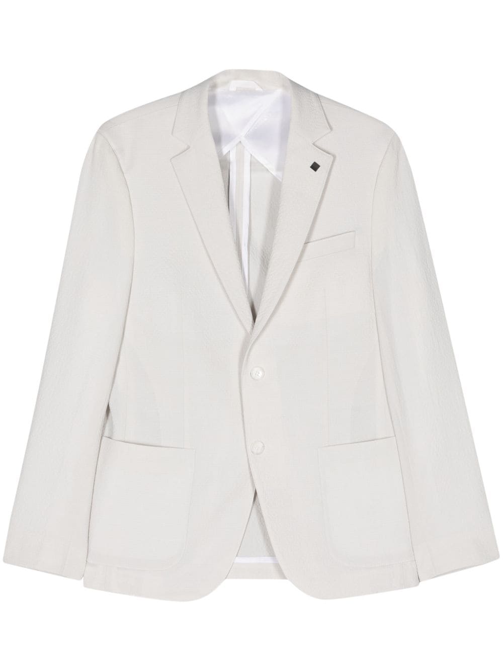 Karl Lagerfeld seersucker single-breasted blazer - White von Karl Lagerfeld