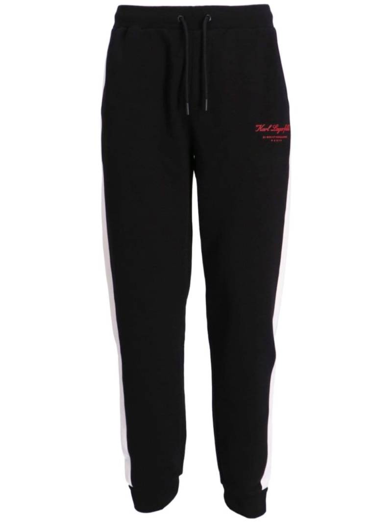 Karl Lagerfeld side-stripe logo-print track pants - Black von Karl Lagerfeld