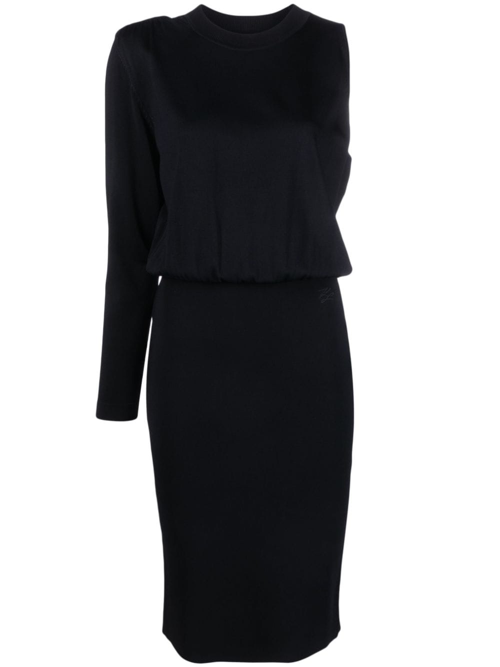 Karl Lagerfeld single-long sleeve mid dress - Black von Karl Lagerfeld